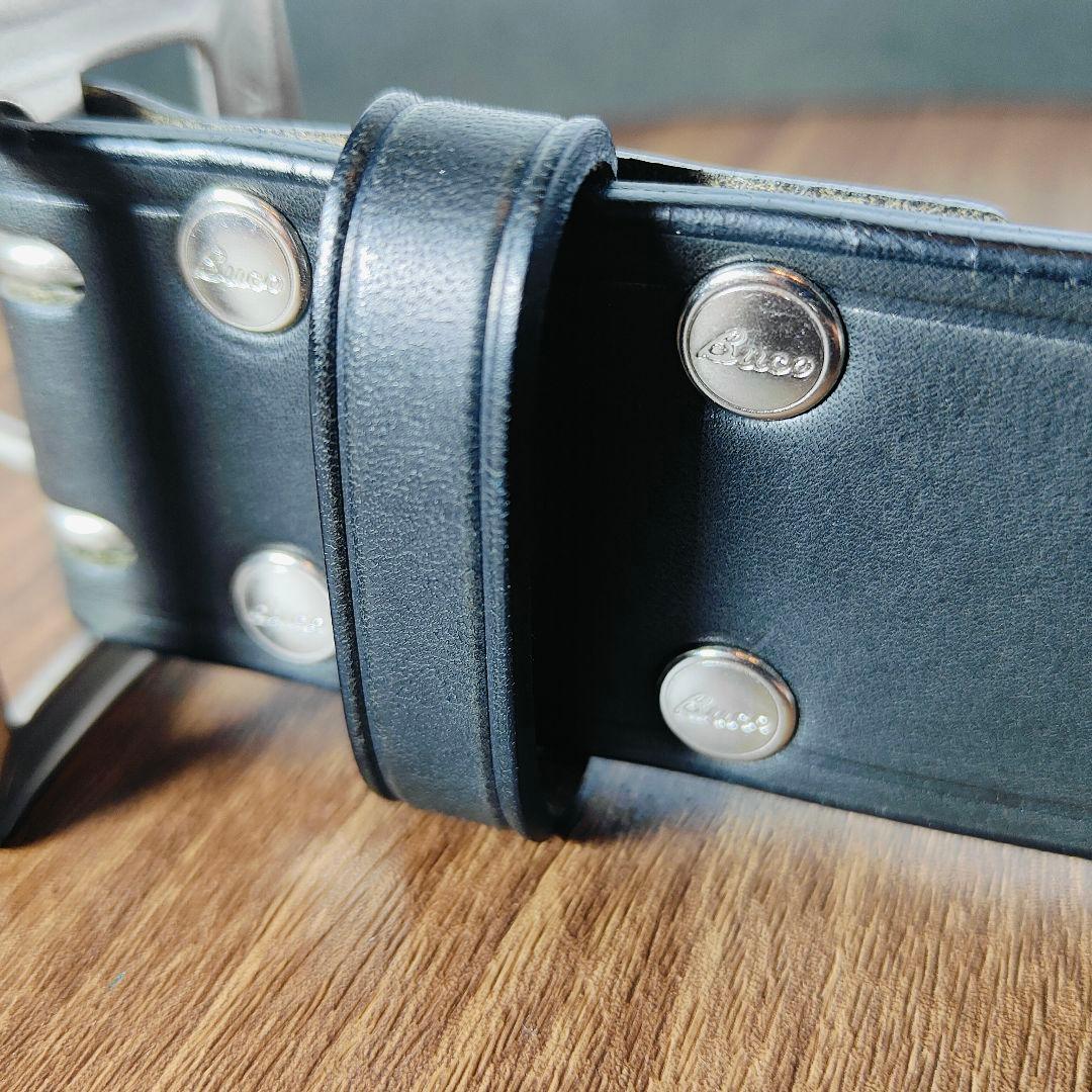 【極艶美品】BUCO ブコ 極厚ブライドルドレスベルト ダブルピンバックルベルト