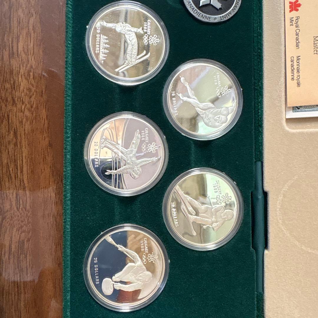 【激レア完品】カルガリー冬季五輪 20ドル銀貨 10枚セット 証書・大型ケース付