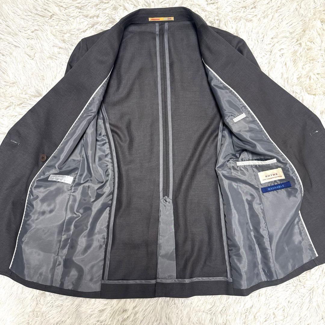 美品　オリヒカ　セットアップ　スーツ　ビジネス　グレー　ダブルブレスト　S