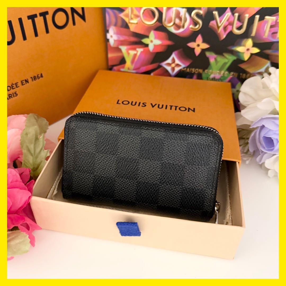 ☆未使用品級☆ ルイヴィトン　パース　ラウンドファスナー　ダミエ　ブラック