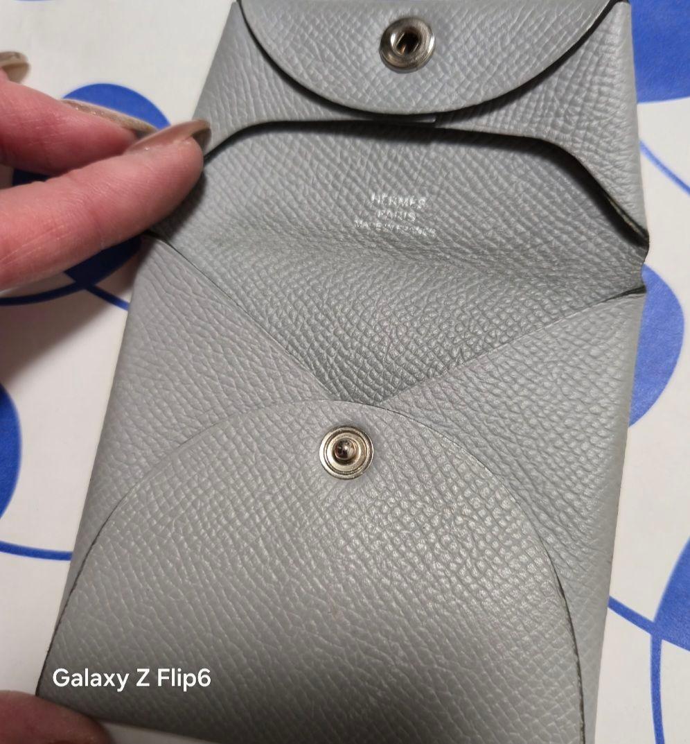 紋次郎☆HERMESバスティアブルーグラシア 鑑定済み小銭入れ