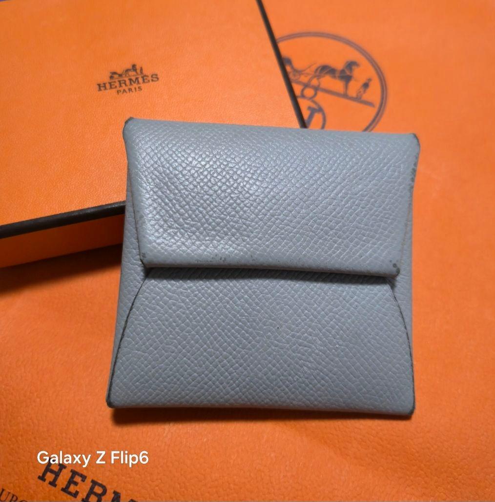 紋次郎☆HERMESバスティアブルーグラシア 鑑定済み小銭入れ