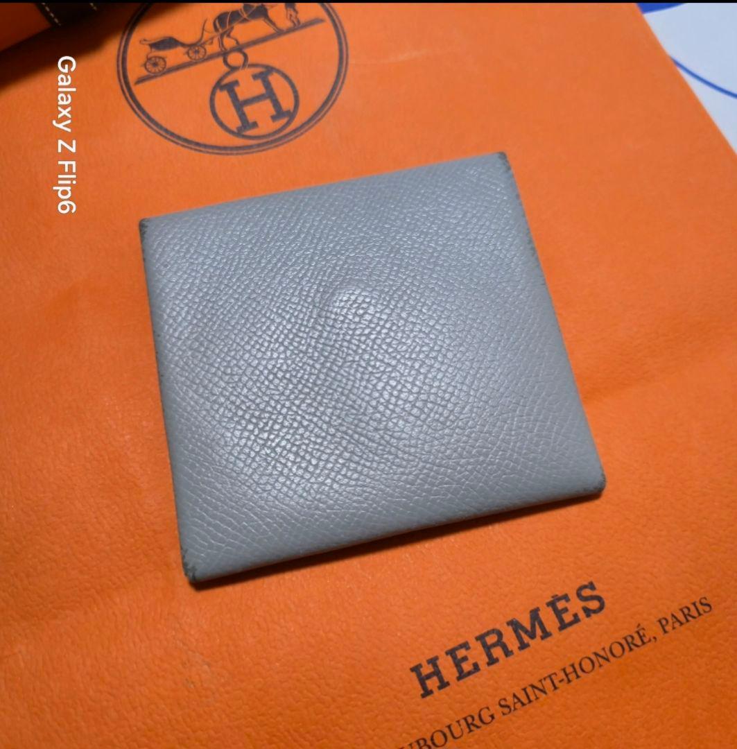 紋次郎☆HERMESバスティアブルーグラシア 鑑定済み小銭入れ