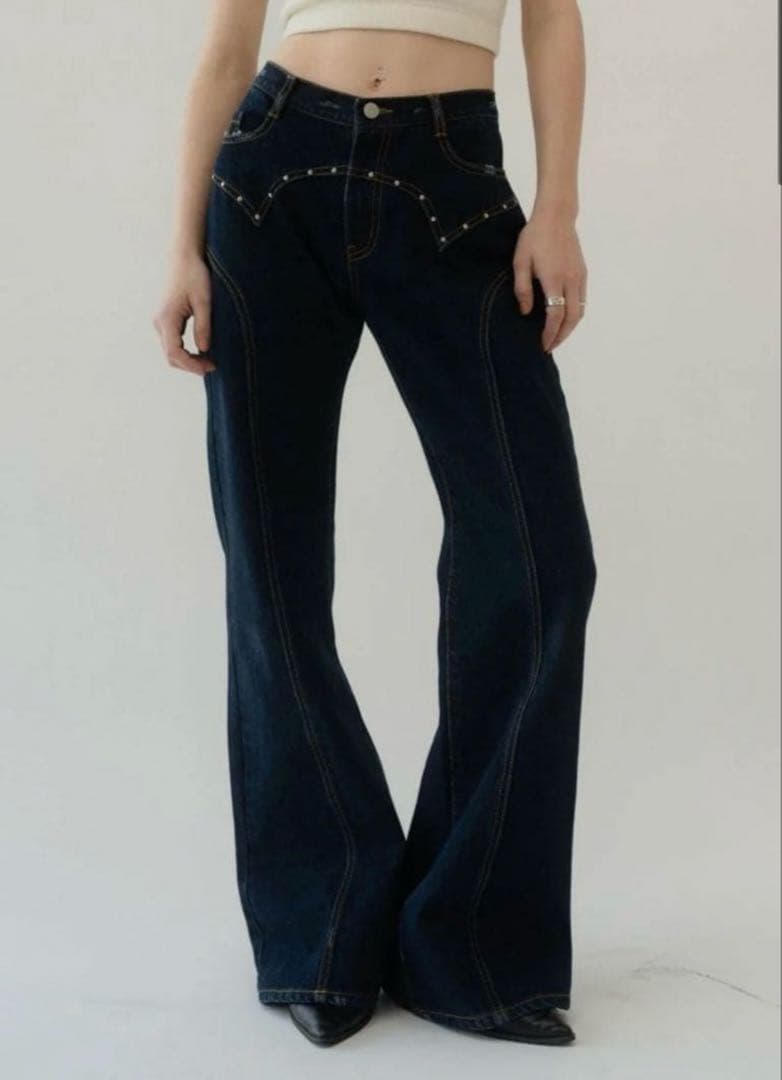 クヌースマーフ　Knuth Marf ベルボトムデニムパンツ　フレア