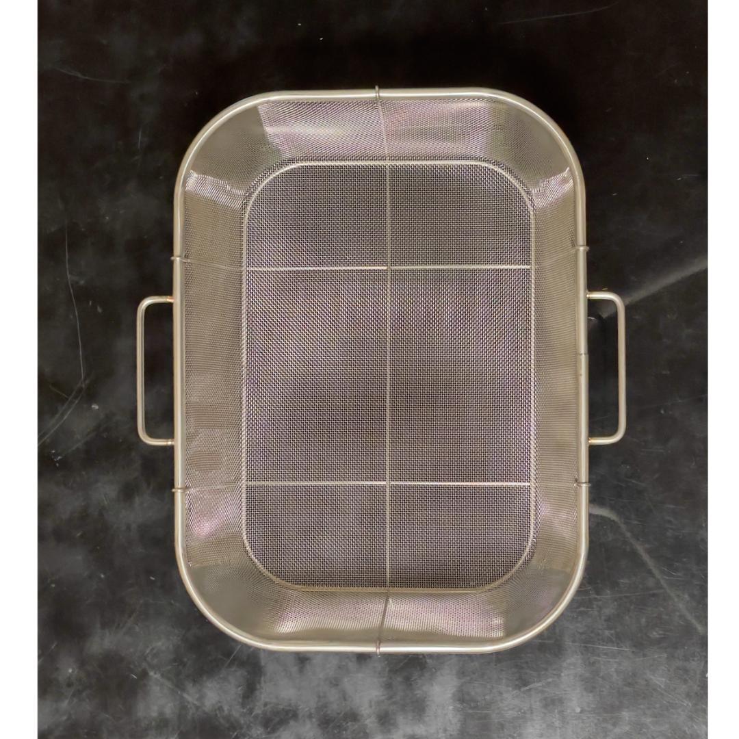 【未使用】ステンレス業務用フライヤー用 油缶・コシ網 2個セット