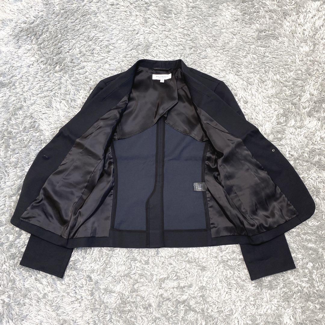 美品　ビューティ＆ユース　ピケカラーレスジャケット　トラウザーパンツ　スーツ　M