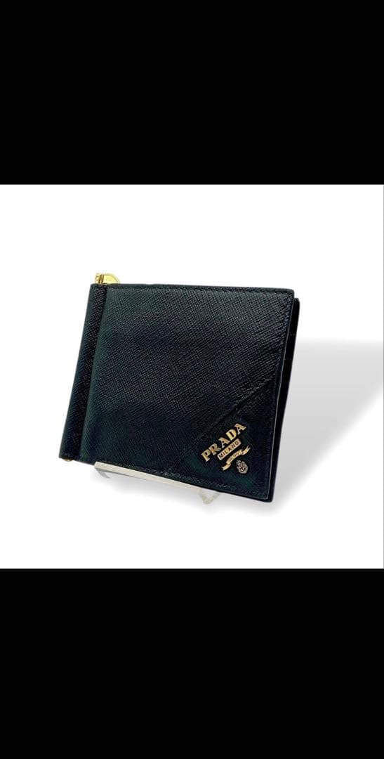 美品✨PRADA プラダ　マネークリップ　カードケース　サフィアーノ　ブラック