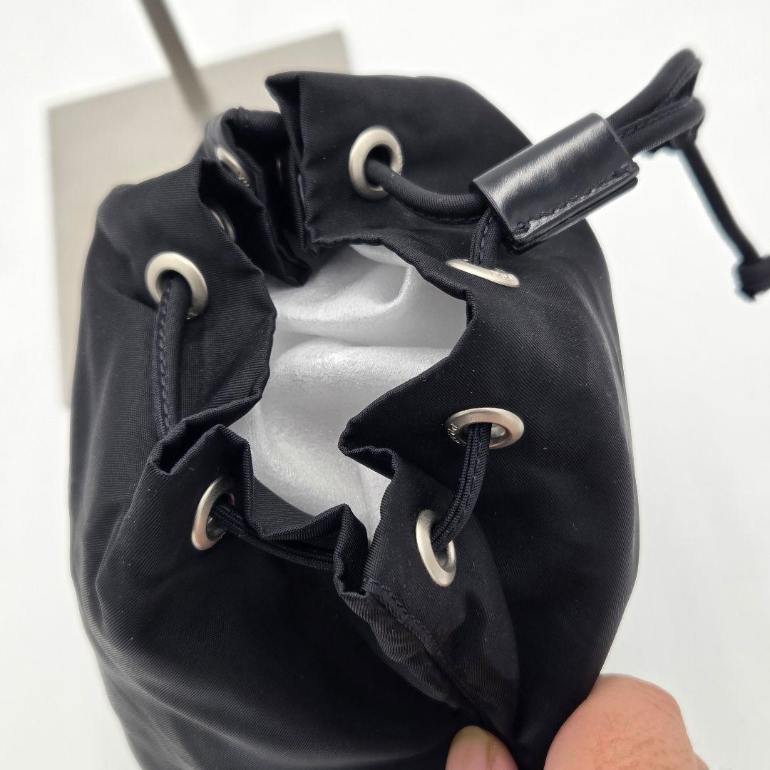 【美品】 PRADA プラダ テスートナイロン 巾着ポーチ ミニバッグ 黒
