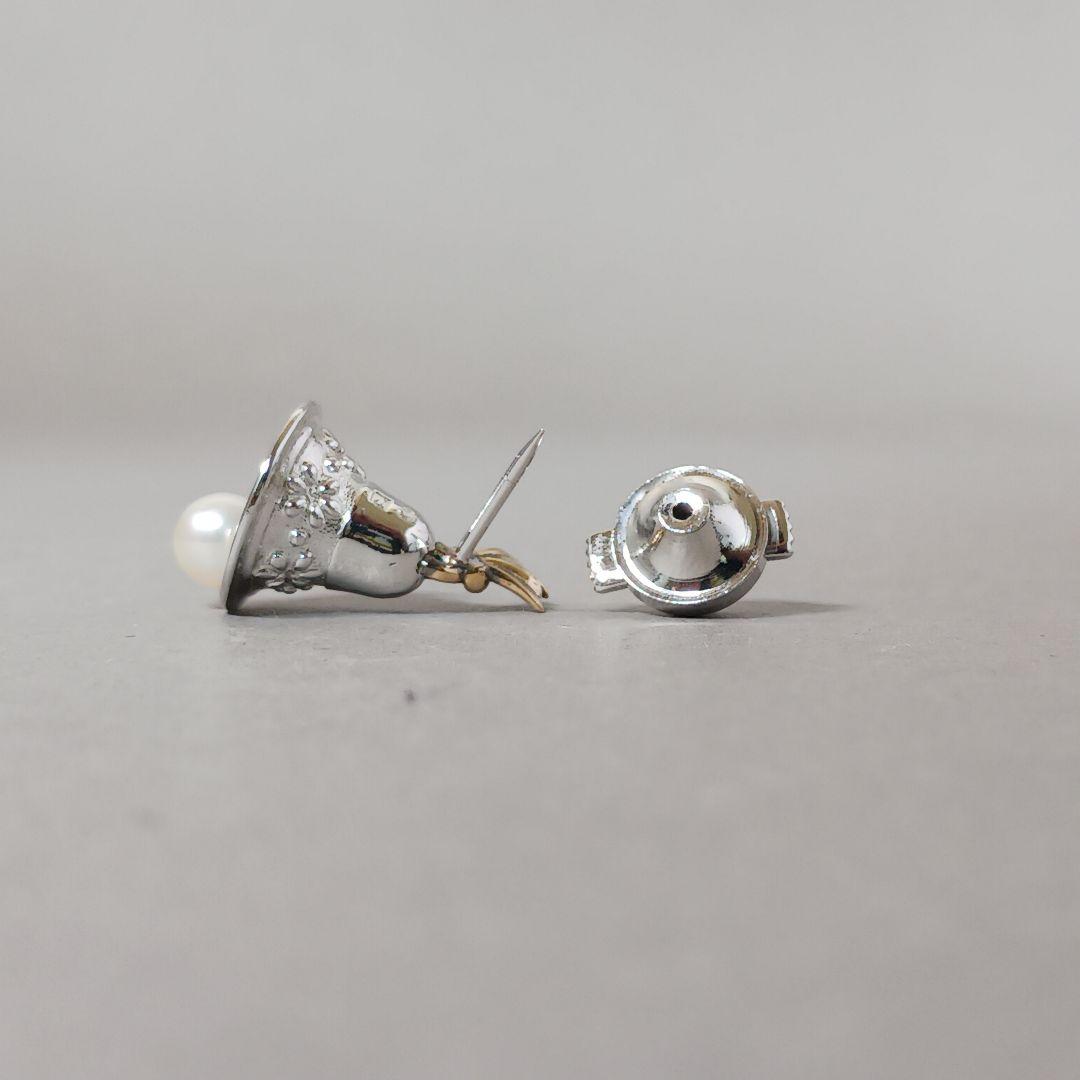【良品】TASAKI タサキ ピンブローチ タイピン ベル K18 シルバー