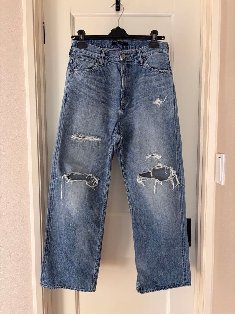 AP STUDIO Johnbull ダメージ加工ストレートデニム L