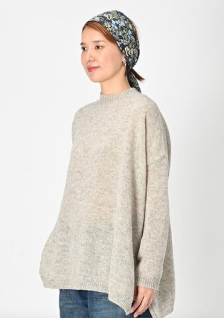 45R シェットランド超ガーゼBIGスリットセーター