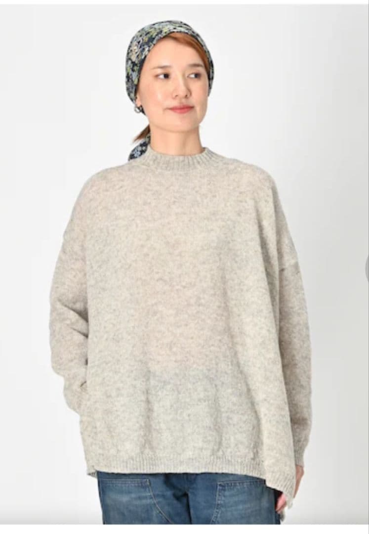 45R シェットランド超ガーゼBIGスリットセーター