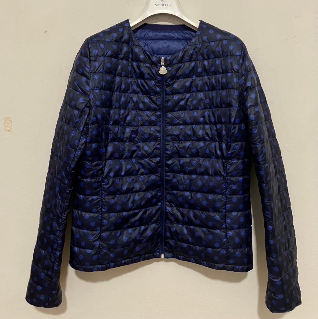 Moncler モンクレール　リバーシブルライトダウンジャケット　ブルーX黒