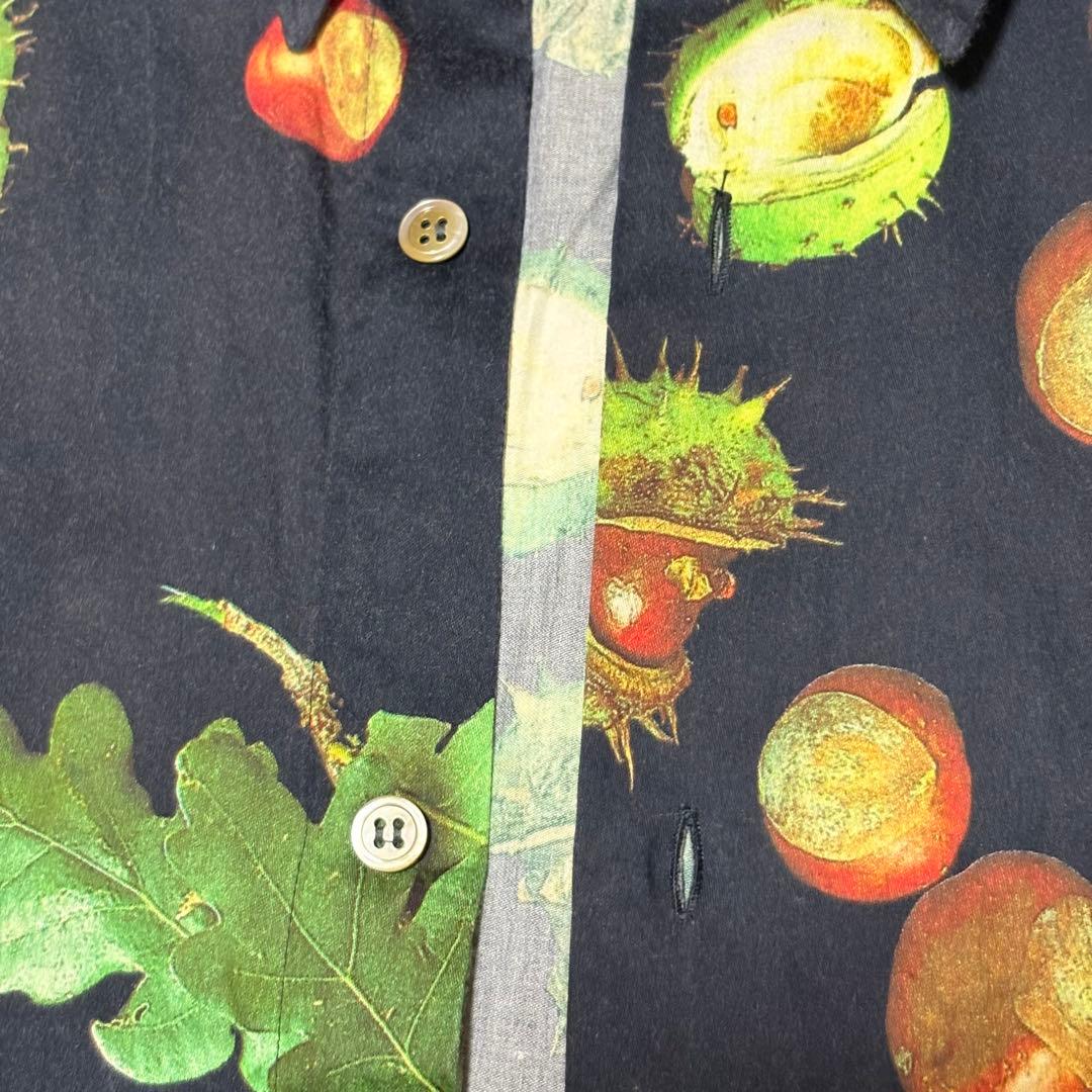 Paul Smith LONDON 長袖シャツ どんぐり 総柄 ネイビー M