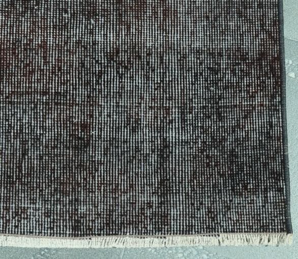 トルコ ヴィンテージラグ989 超大判 レア ダークブラウン オーバーダイラグ