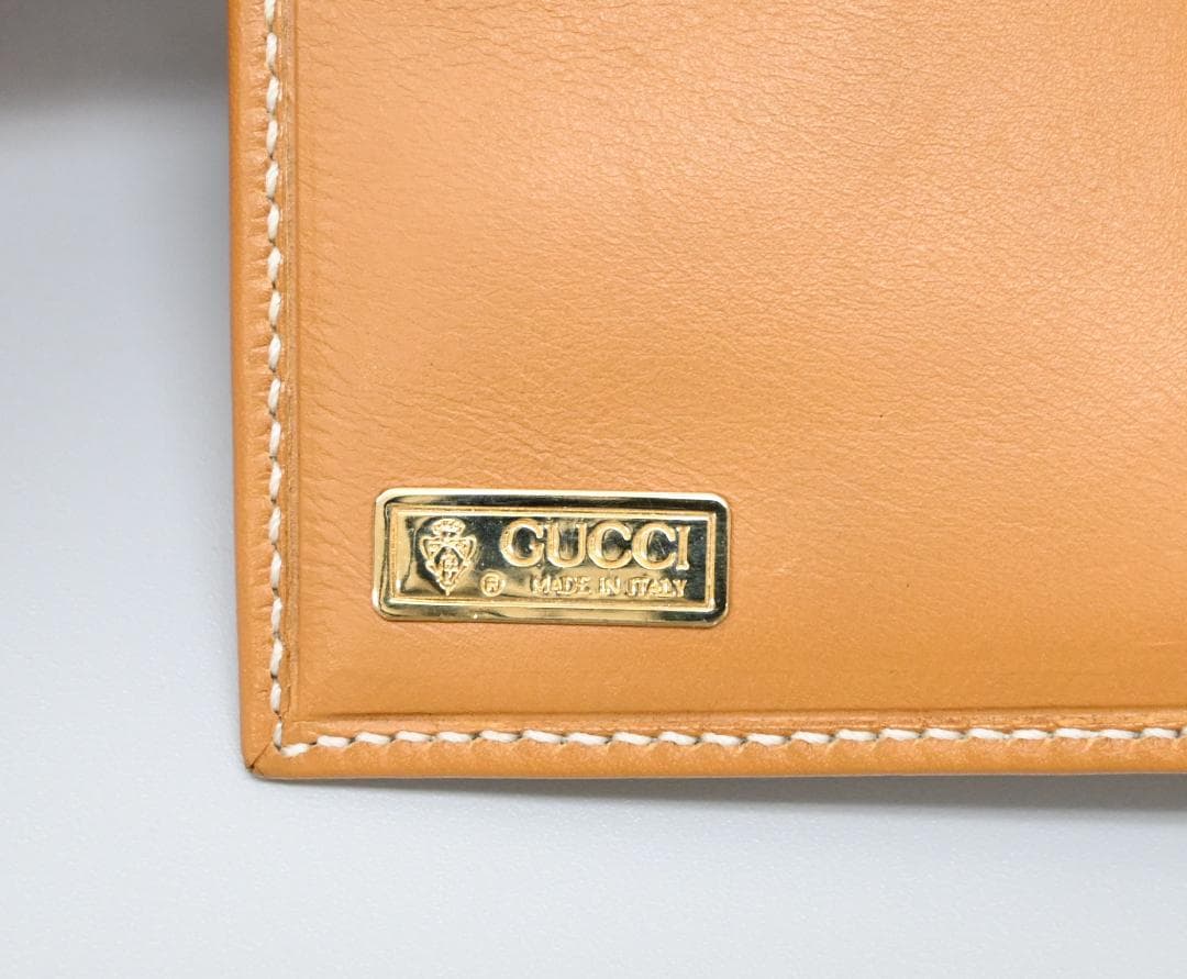 ■ 48348★年 グッチ マイクロGG 2つ折財布 オールドグッチ ベージュ*