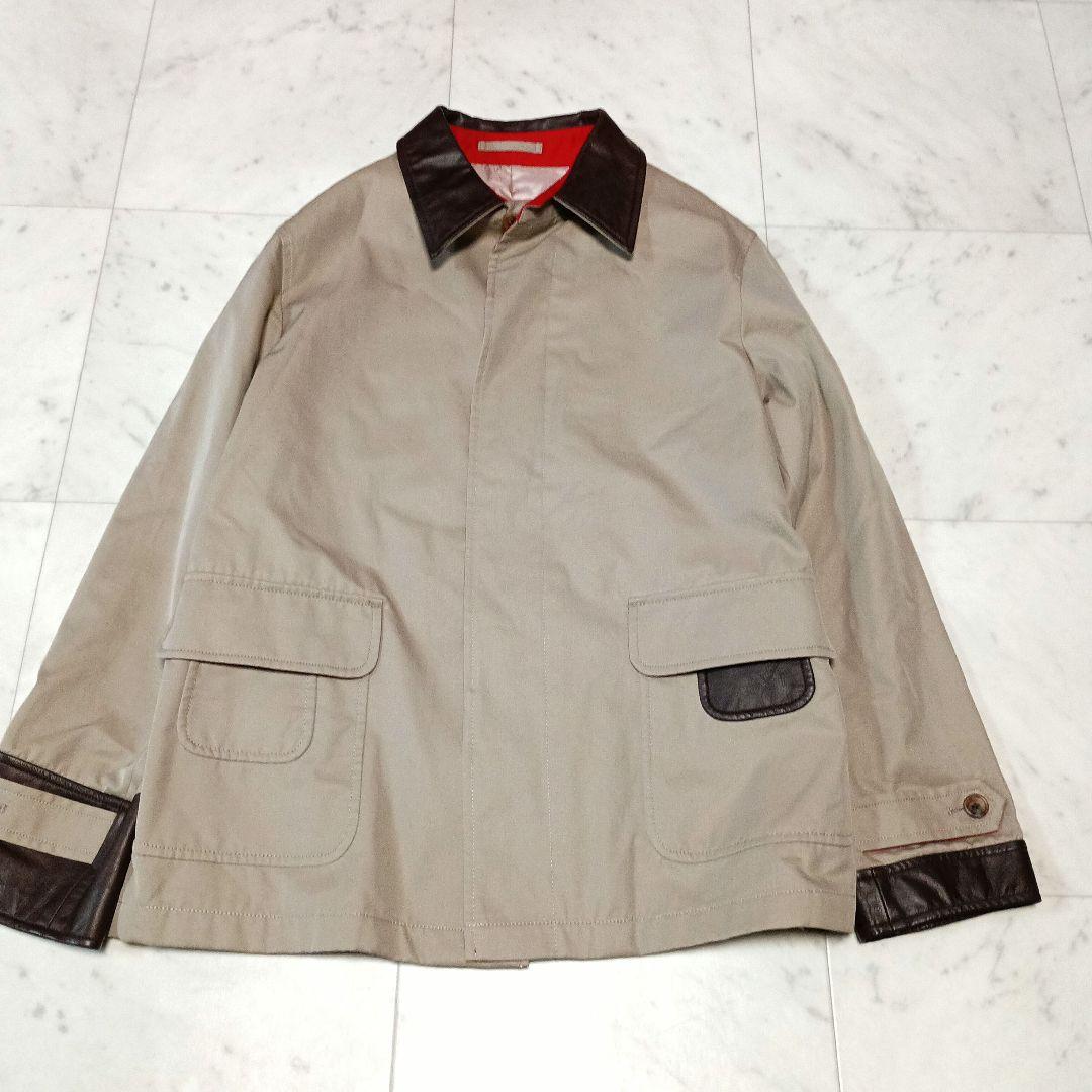 Paul Smith ポールスミス コットンジャケット L レザー　異素材切替