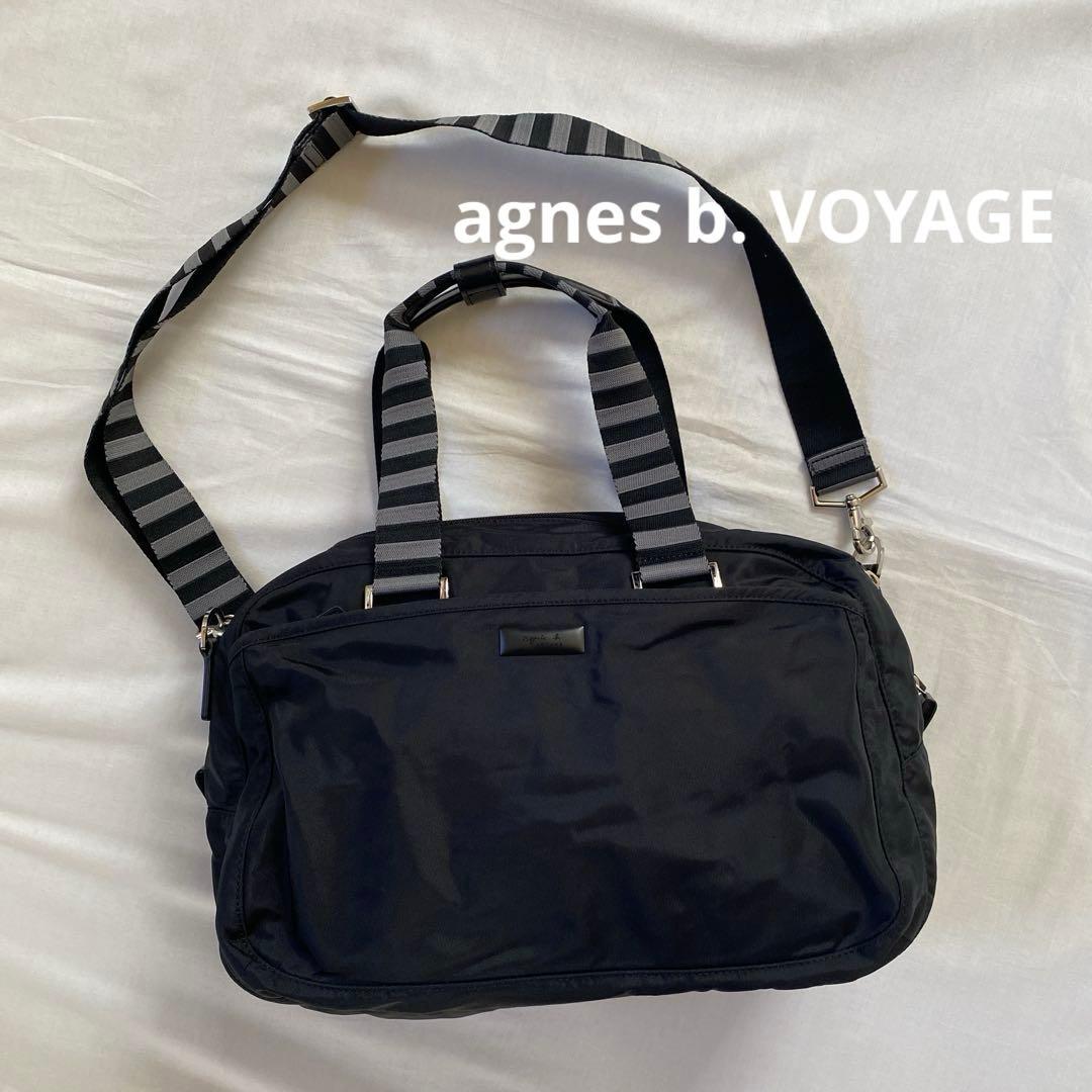 agnes b. VOYAGE ボストンバッグ 2wayナイロン 黒