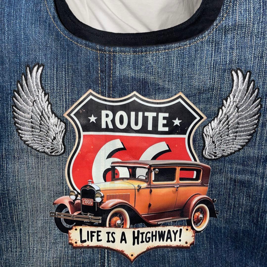 No. 505 デニムリメイクバッグ　トートバッグ　インディアン　ルート66