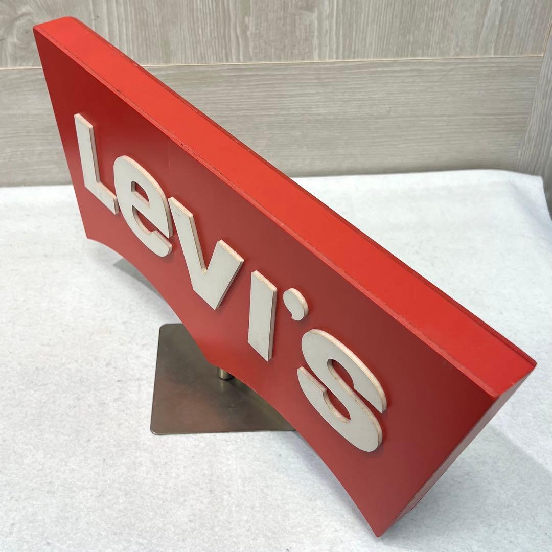 Levi's ロゴサイン 赤 回転式 リーバイス 看板 レア 非売品