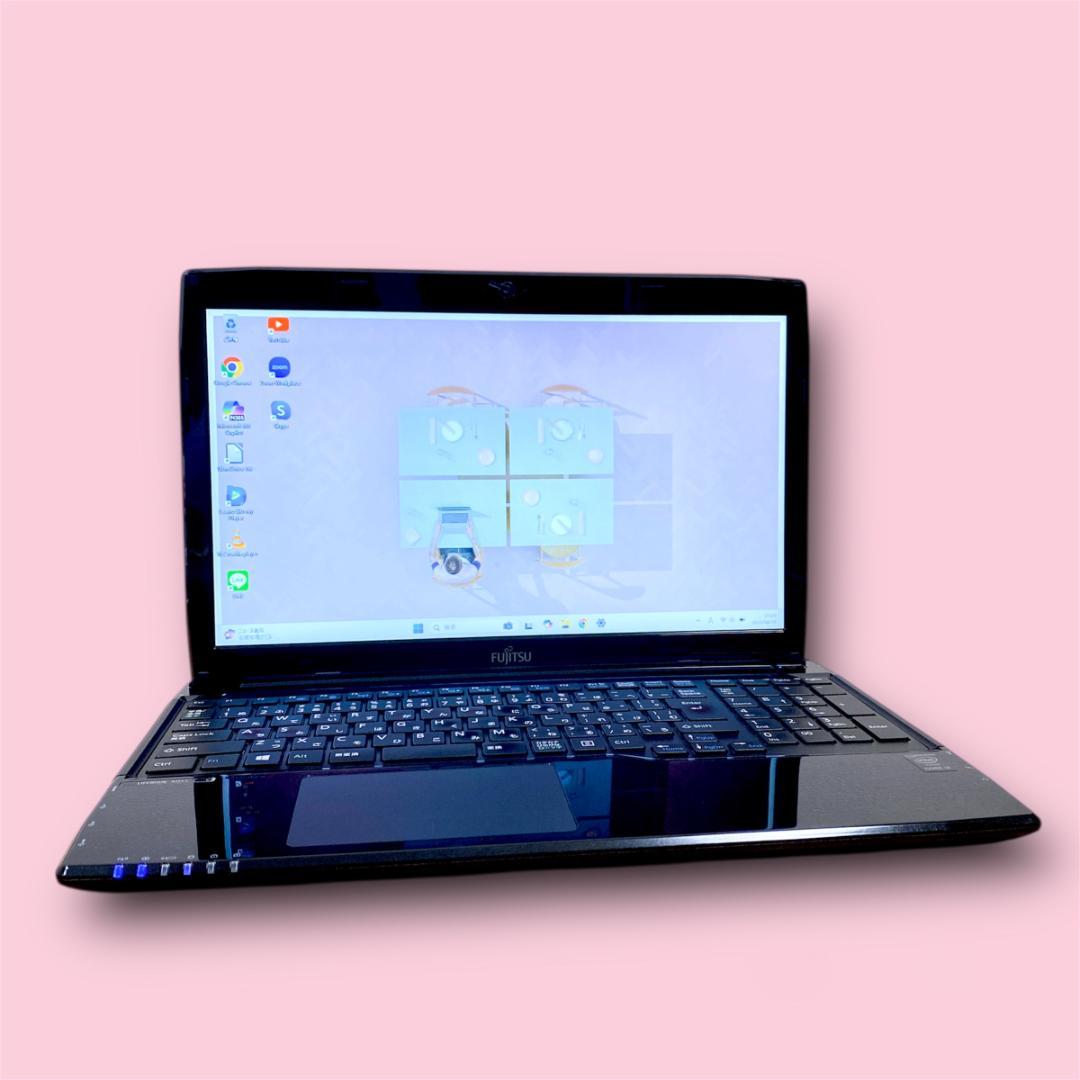 富士通 快適ノートパソコン✨Win11 i3 爆速SSD メモリ8 ブルーレイ
