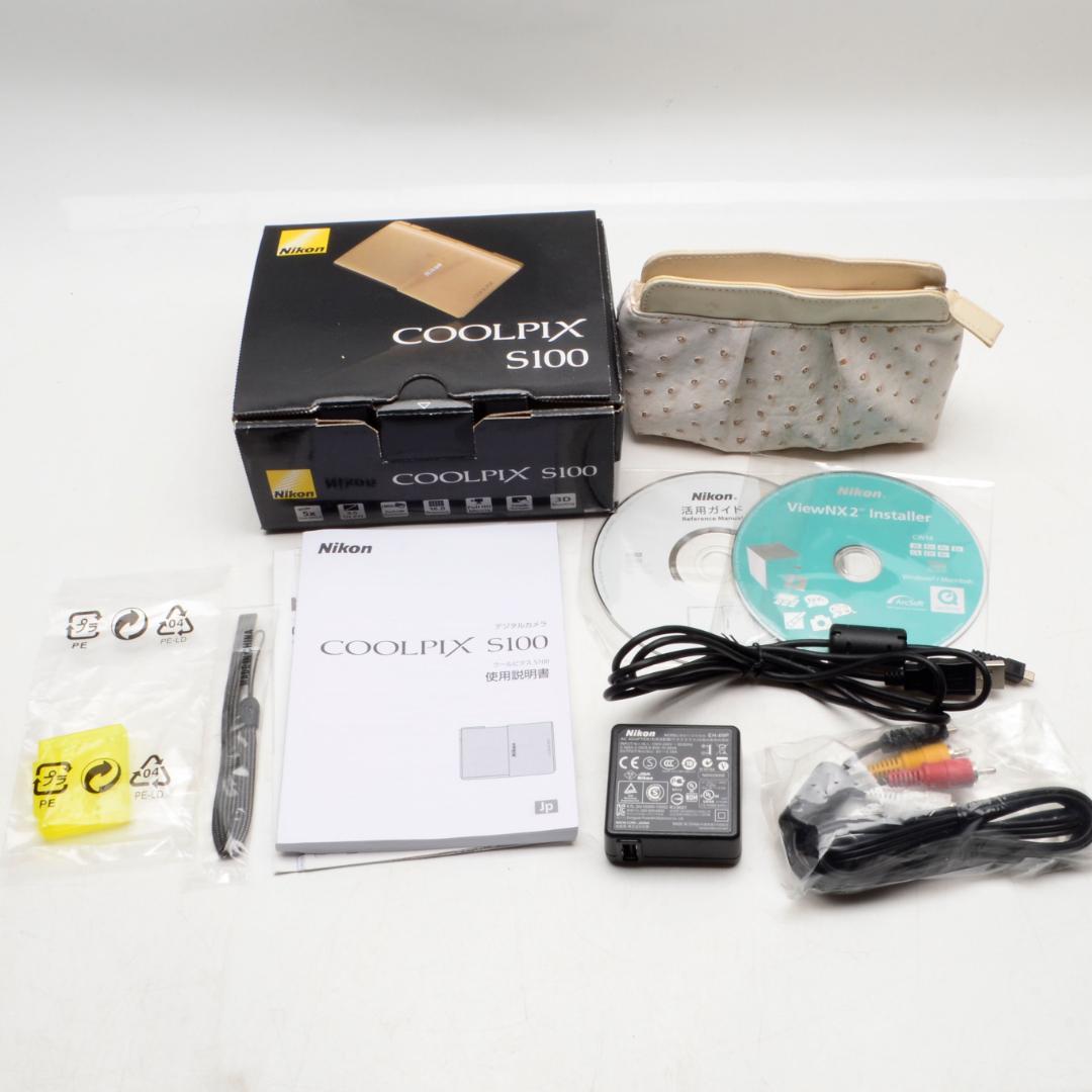 Nikon COOLPIX S100 ゴールド　コンパクトデジカメ　タッチ操作