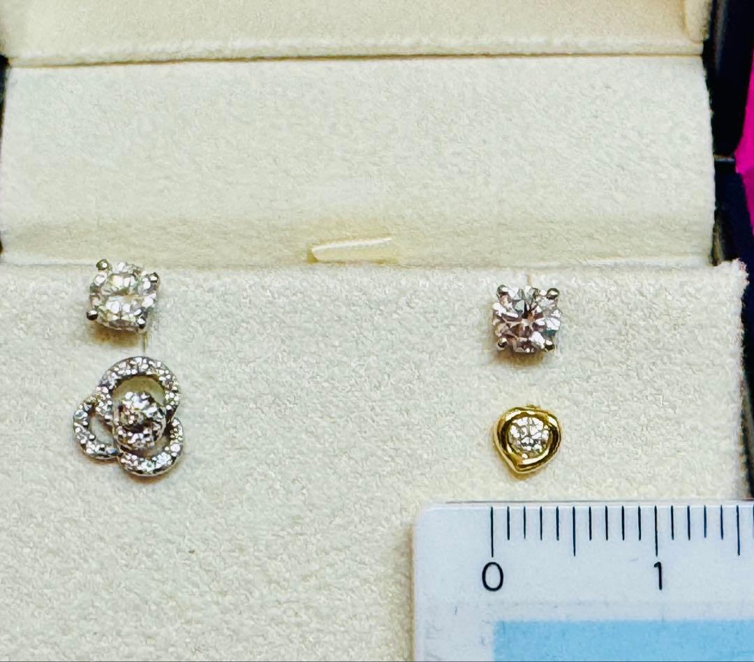 AHKAH メルティーダイヤ ピアス ハートK18 ※片耳 ※本体のみ 美品