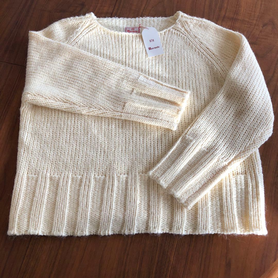 mao made ニットプルオーバー クリーム