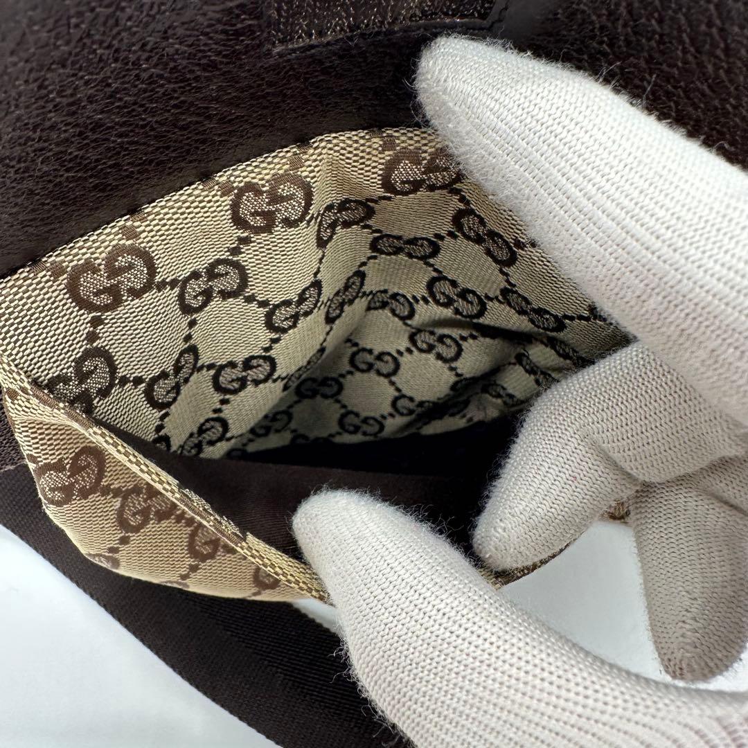 【極美品】GUCCI ボディバッグ ウエストポーチ GG キャンバス ブラウン