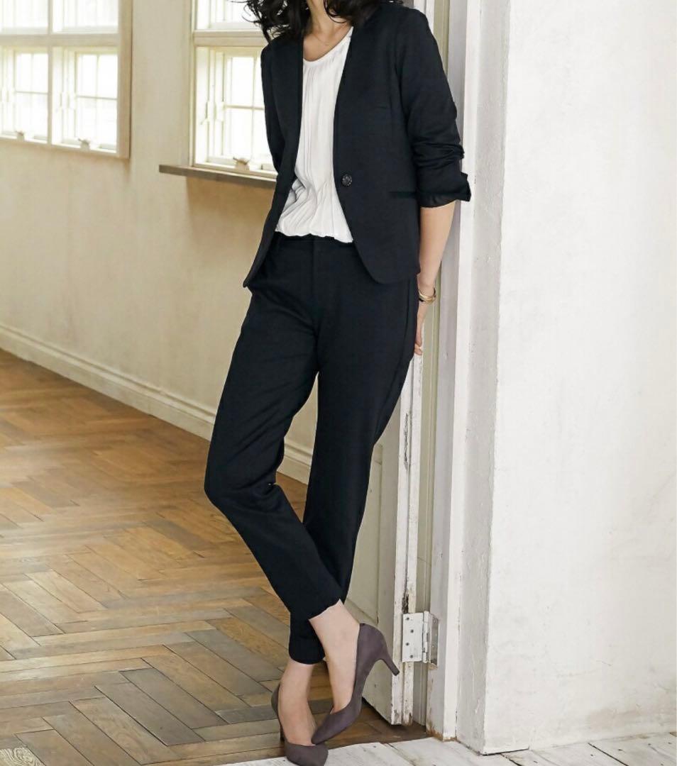 グリーンレーベルリラクシング ノーラペル　スーツ ネイビー　紺　入学式　卒業式