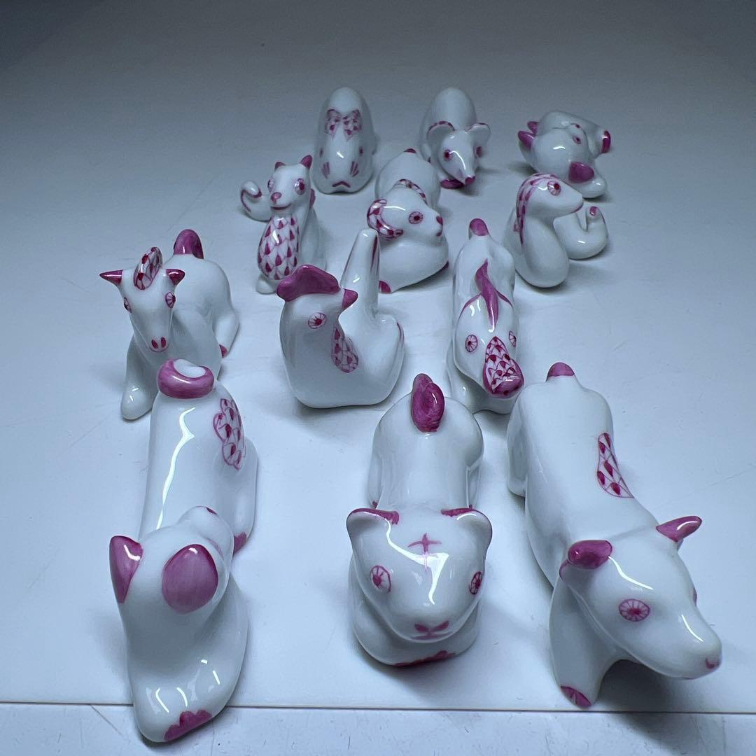 ヘレンド　12支　箸置　共箱　トトオ　東な7-1221☆1F