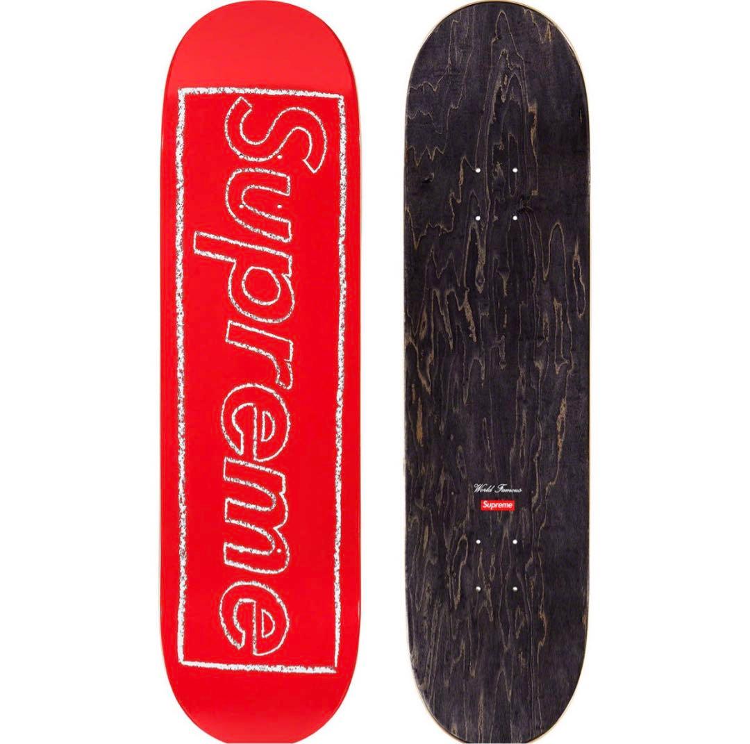 スケートボード Supreme KAWS Chalk Logo Skateboard Red