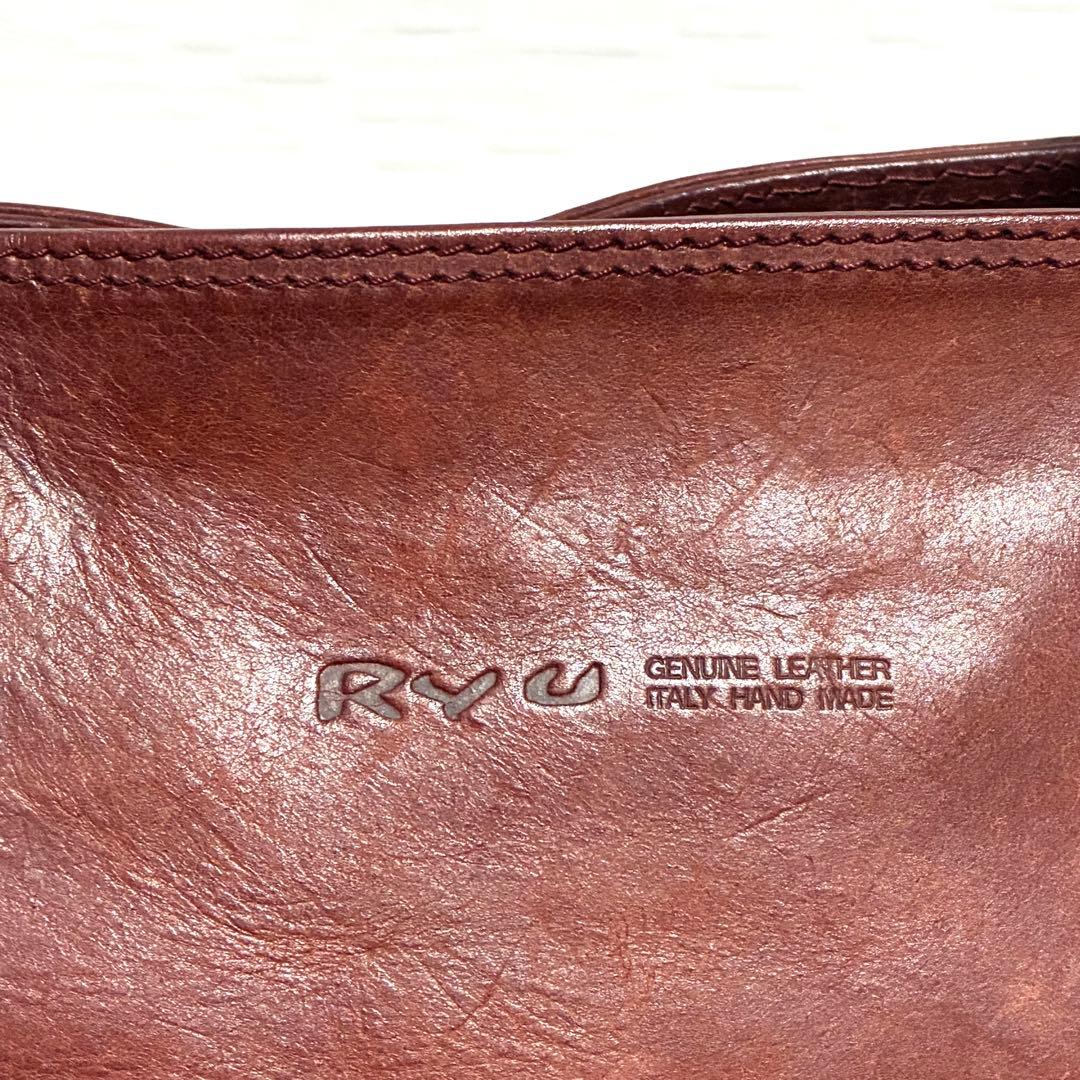 RYU トートバッグ ショルダーバッグ ブラウン 赤茶色 オールレザー 2way