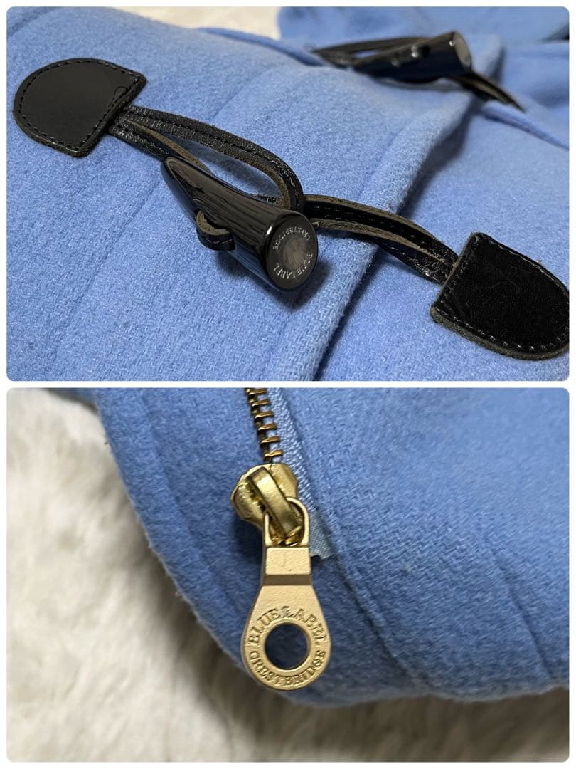 希少　ブルーレーベルクレストブリッジ　ダッフルコート　ロング　水色　38 M