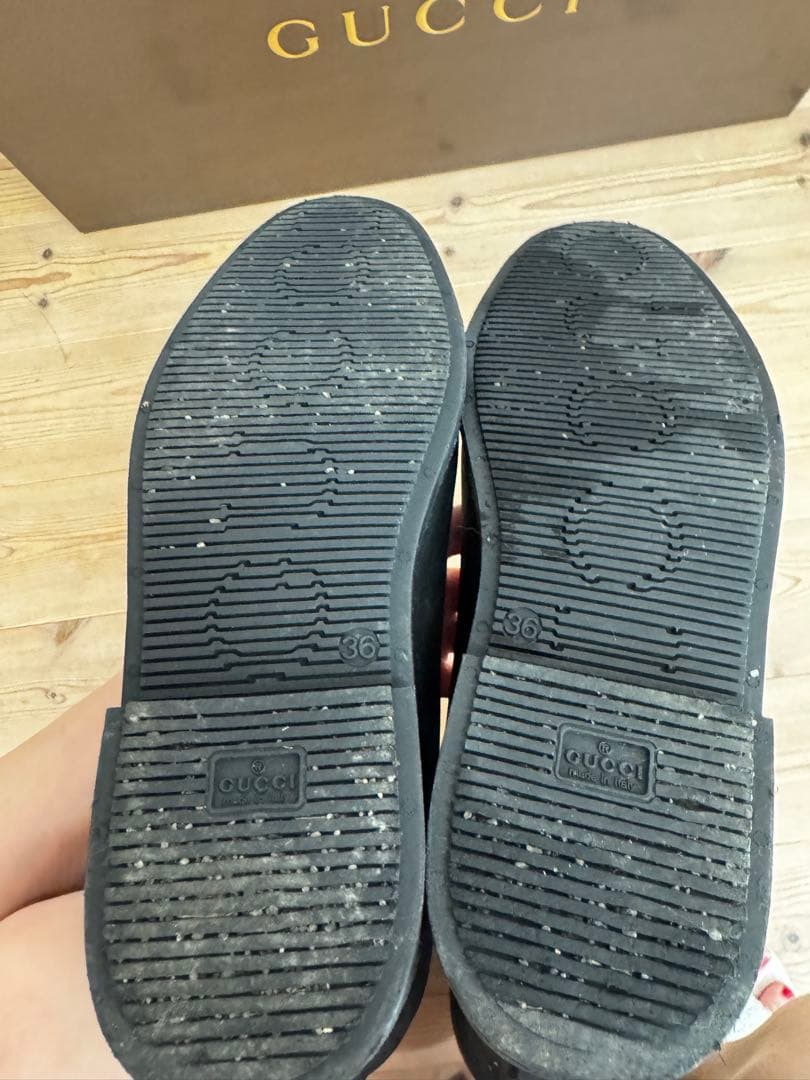 GUCCI ブラック GGパターン レインブーツ