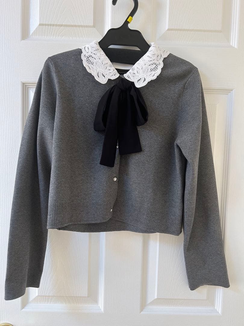 セルフォード 【WEB限定】デタッチャブルレースカラーカーディガン　CGRY