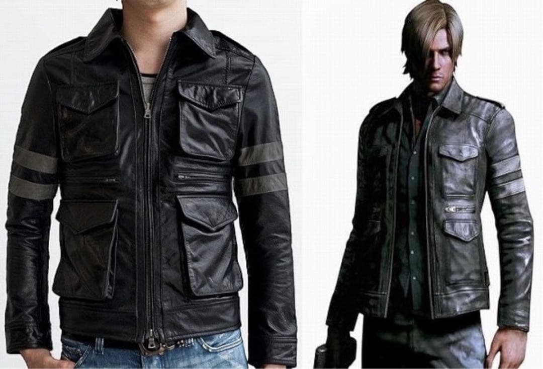 定10.5万 バイオハザード6 レオン S ケネディ 加工 レザージャケット L