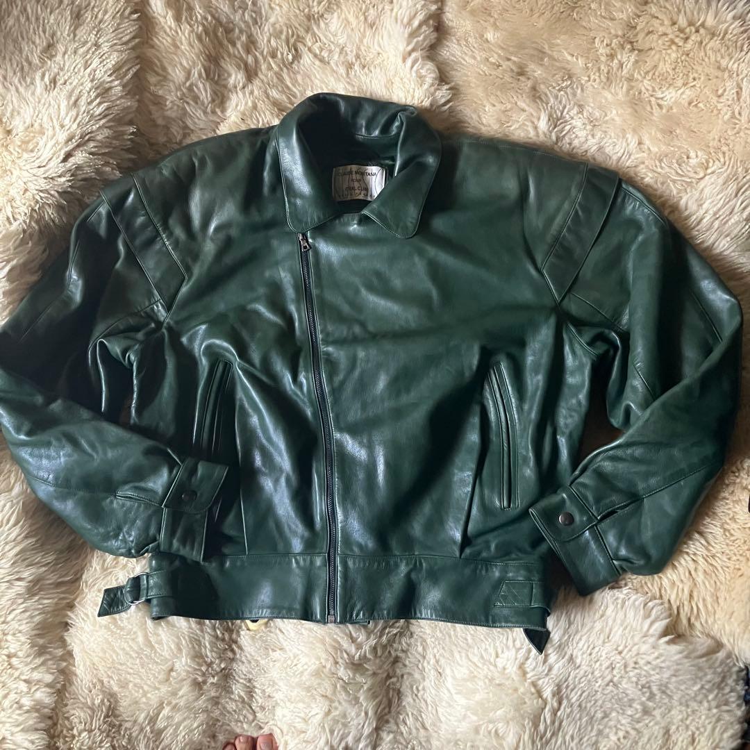 80sフランスヴィンテージclaude montana柔レザーボンバージャケット