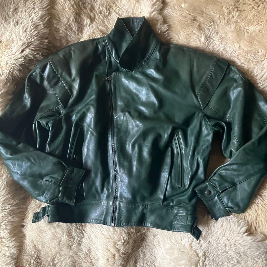 80sフランスヴィンテージclaude montana柔レザーボンバージャケット