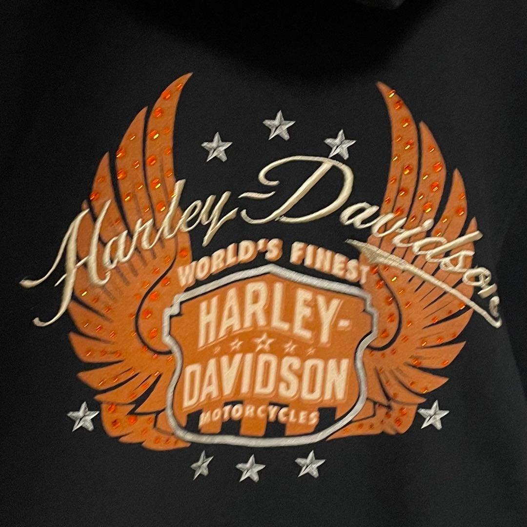 911【入手困難】ハーレーダビッドソン♤刺繍ロゴ　フルジップ　パーカー　即完売品