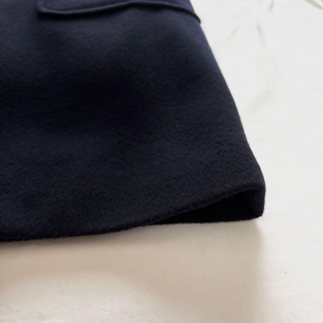 極美品☆セオリーリュクス 毛100% ダッフルコート ネイビー ダウンライナー付