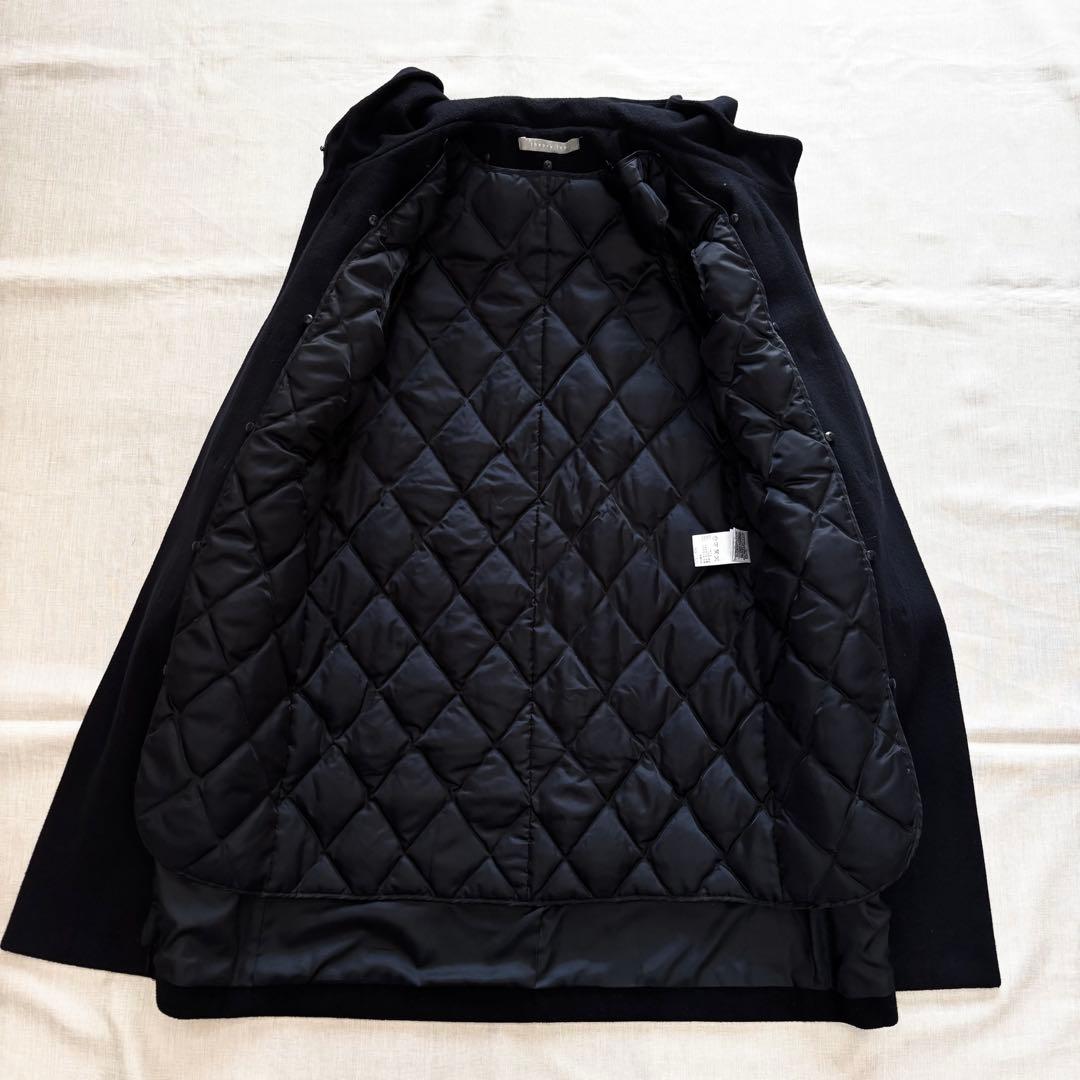 極美品☆セオリーリュクス 毛100% ダッフルコート ネイビー ダウンライナー付