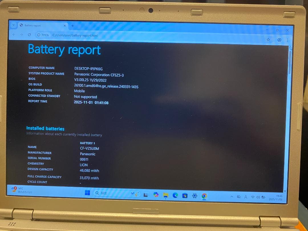 【中古】CF-SZ5/Core i5 6200U/256GB/Windows11