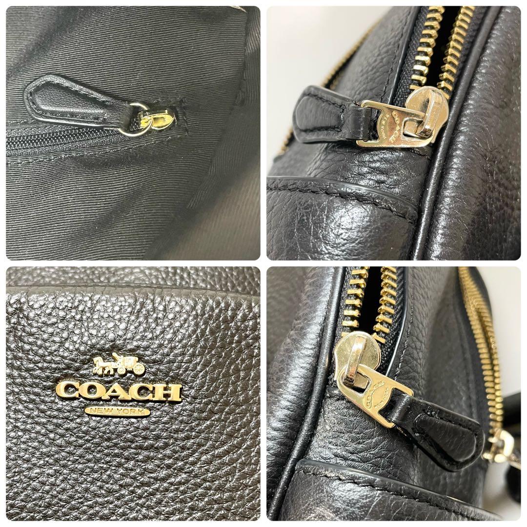 極美品✨️COACH リュック 2層式 A4 PC ペプルドレザー 黒 y2k