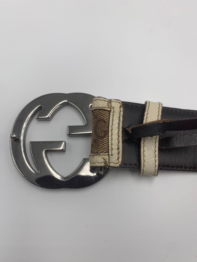 グッチ GUCCI GGパターン ベルト ブラウン/ベージュメンズ レディース