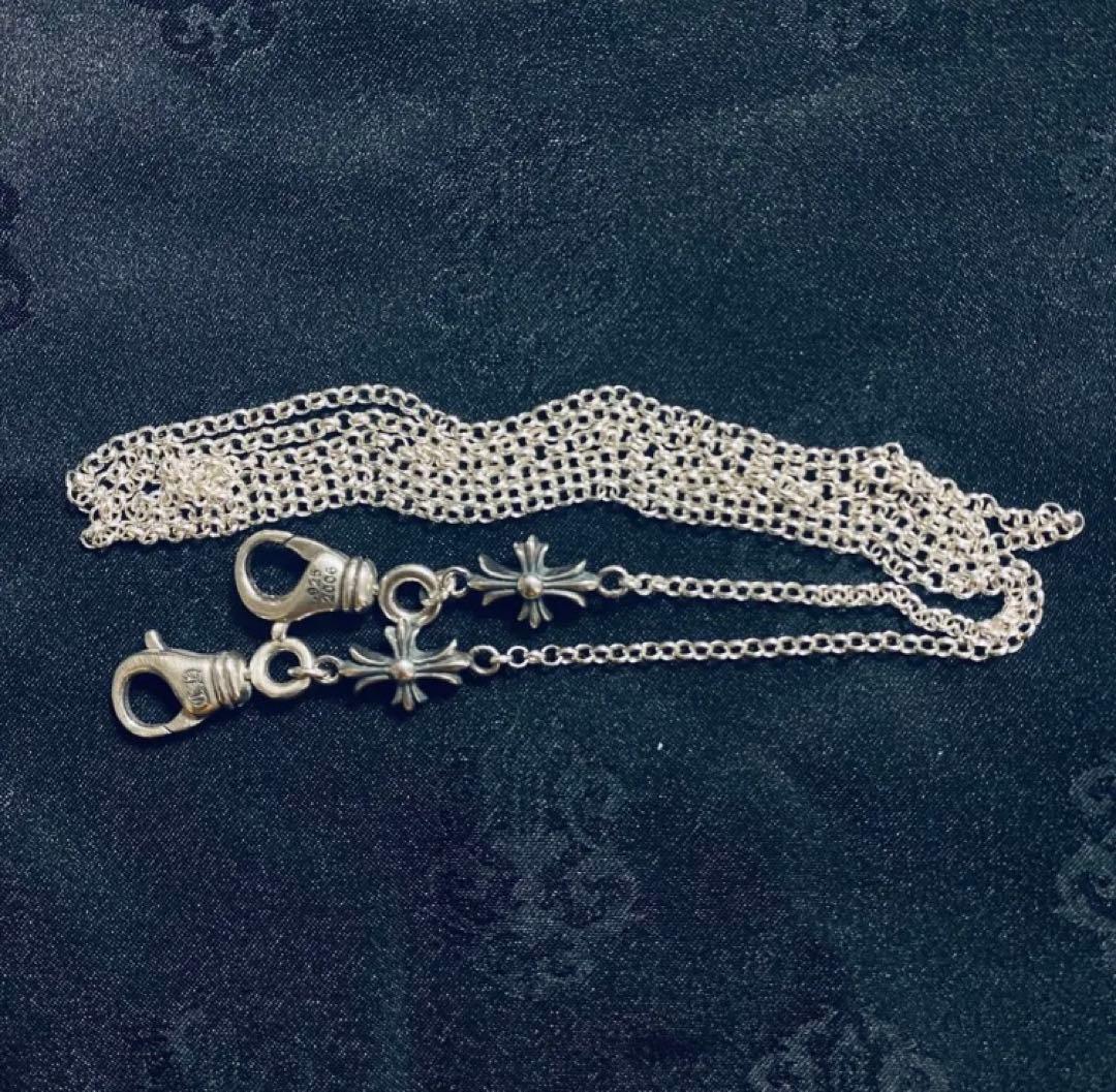 ☆再々入荷！シルバー製　マスクチェーン　メガネチェーン クロス付き　ネックレスに