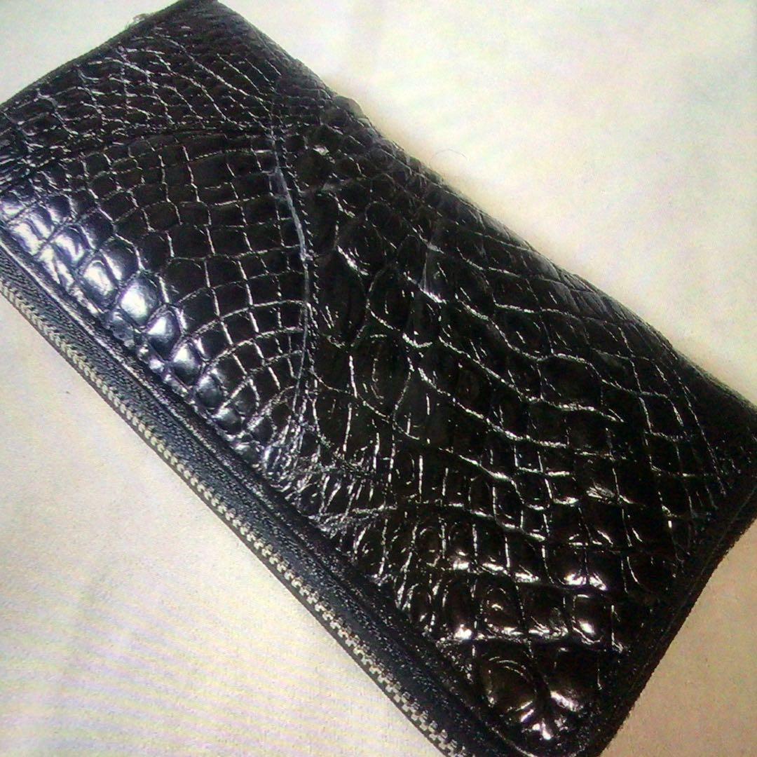 現品限り￼ シャムワニクロコダイル￼ ラウンドファスナーウォレット￼ 爪付￼ 腹