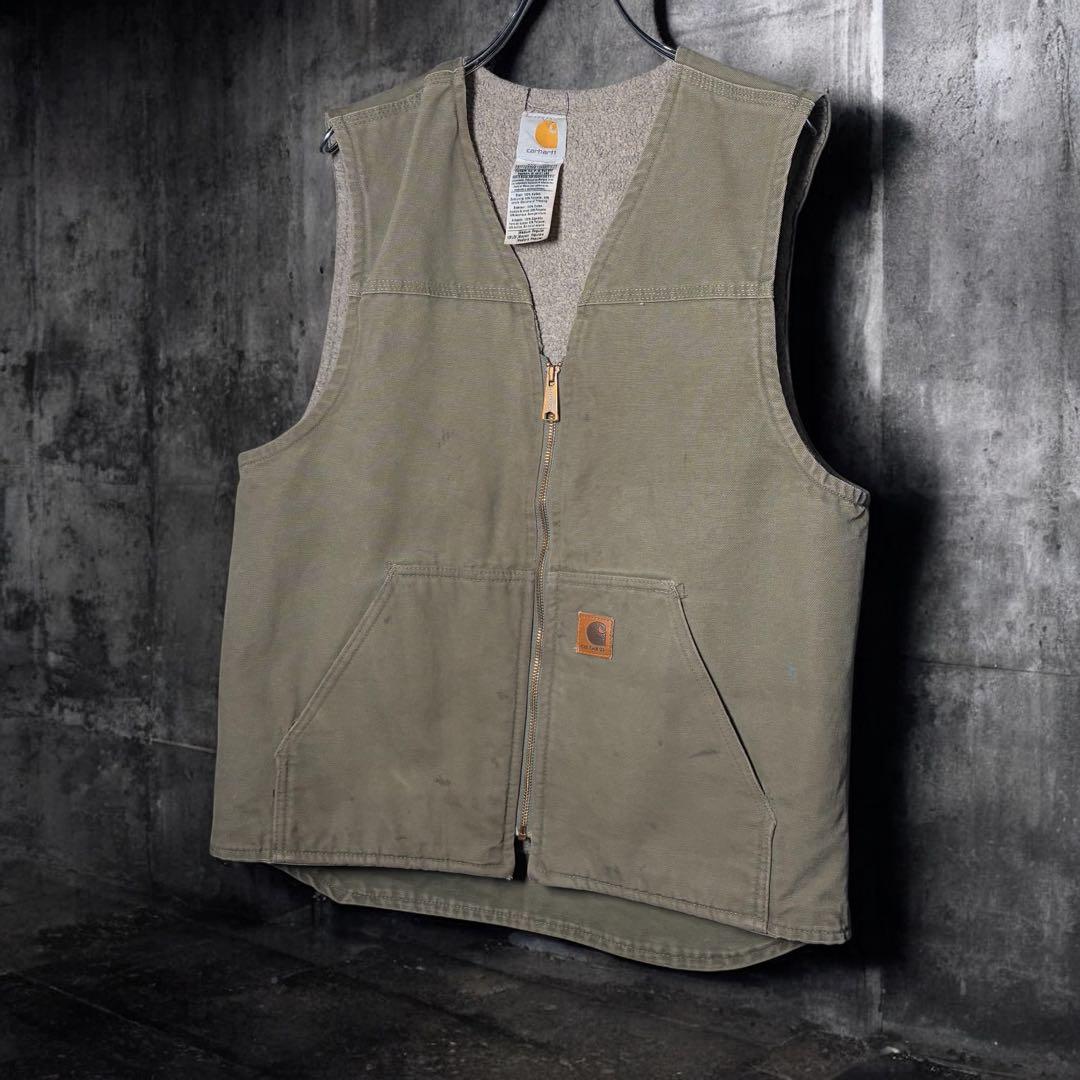 00s メキシコ製　Carhartt ダックベスト　オリーブ　カーキ　カーハート