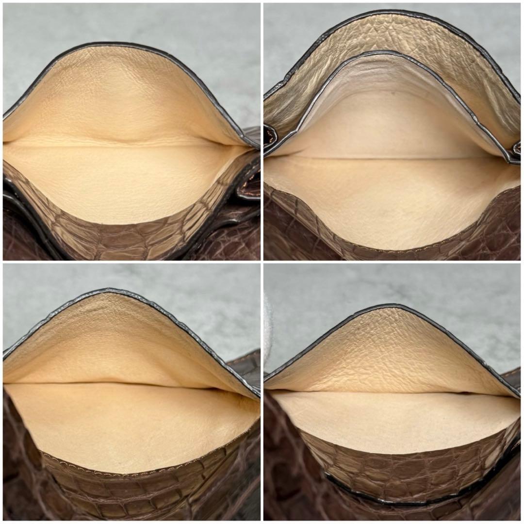 極上品 無双仕上げ オーダー品 ガンゾ クロコダイル 名刺入れ ブラウン