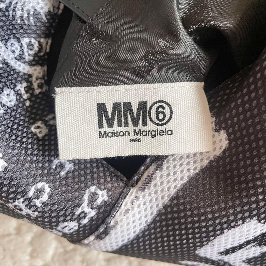 新品　MM6 マルジェラ　ジャパニーズバッグ ロゴ柄　白　黒　スモール